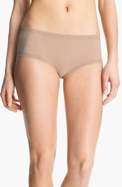 On Gossamer Cabana Cotton Blend Stretch Boyshort In Champagne