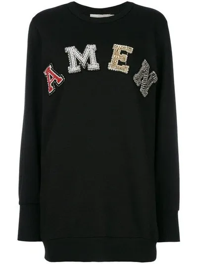 Amen Logo Cotton Sweatshirt In Nero