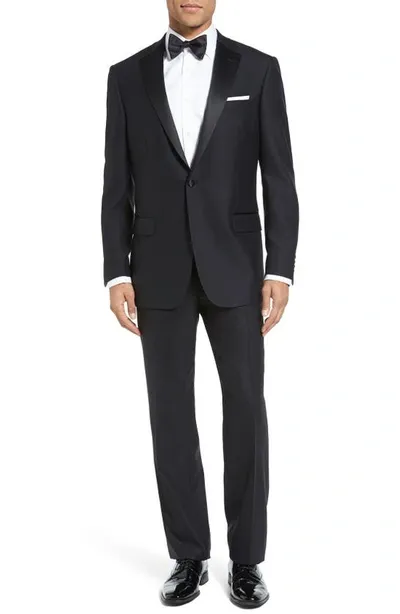 Hart Schaffner Marx New York Classic Fit Black Wool Tuxedo