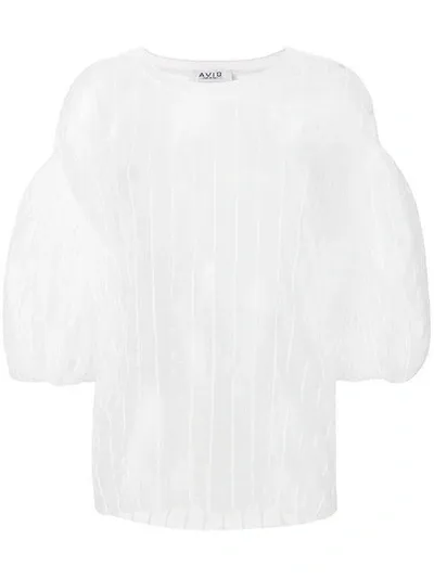 Aviu Striped Sheer Blouse In White