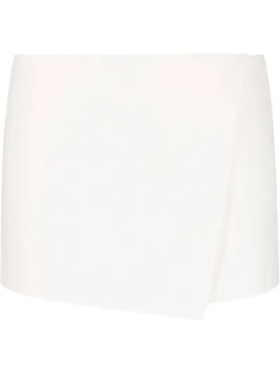 The Andamane Sand-coloured Faux Leather Mini Skirt In White