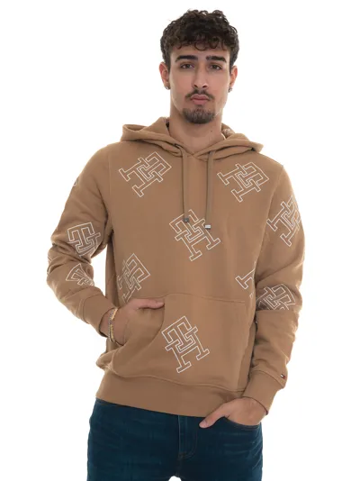 Tommy Hilfiger Sweatshirt With Hood Beige  Man