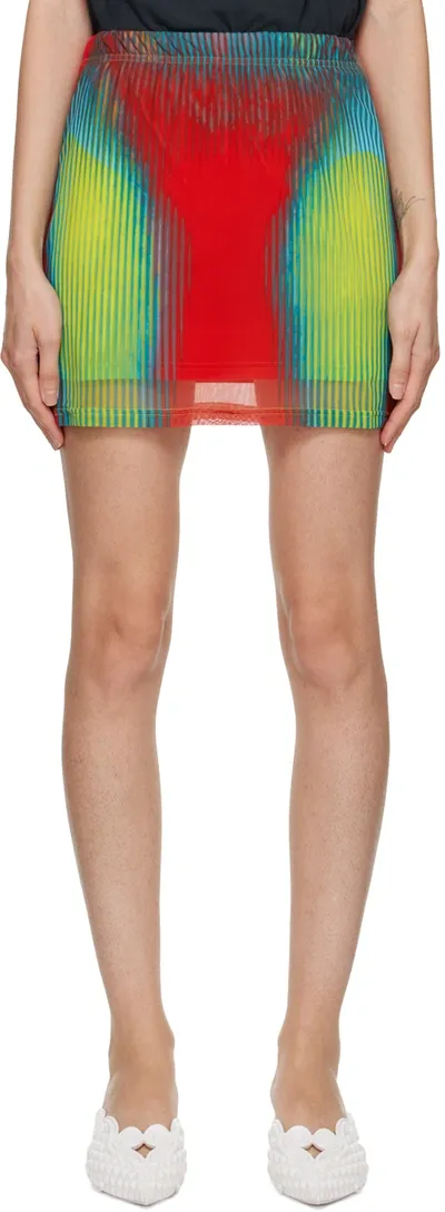 Y/project Red Jean Paul Gaultier Edition Body Morph Miniskirt In Multicolor