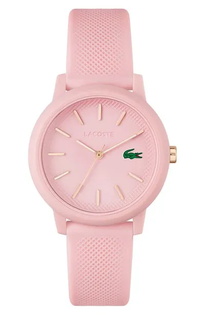 Lacoste Women's L.12.12 Pink Silicone Strap Watch 36mm