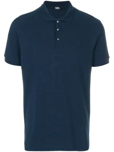 Karl Lagerfeld Karl Head Logo Polo In Blue