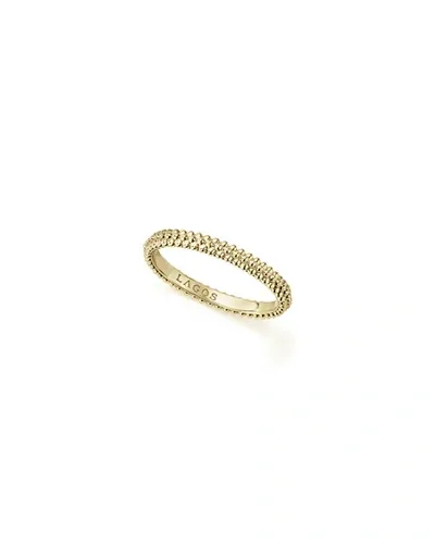 Lagos Caviar Gold Collection 18k Gold Triple Beaded Stacking Ring