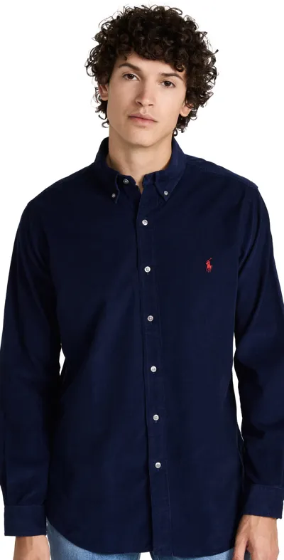 Polo Ralph Lauren Long Sleeve Sport Shirt Shirt In Blue