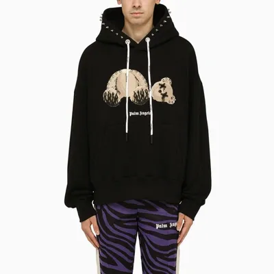 Palm Angels Black Cotton Sweatshirt With Studs