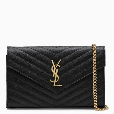 Saint Laurent Black Monogram Chain Wallet