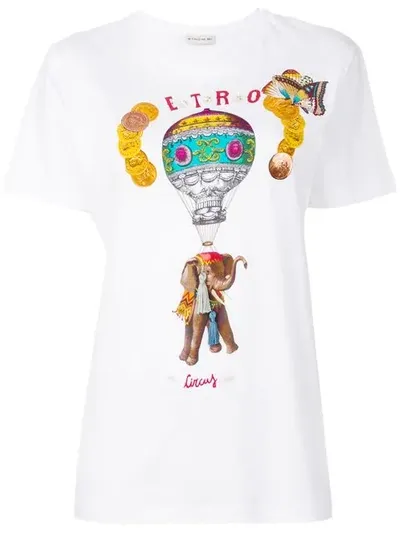 Etro Printed Cotton T-shirt In White