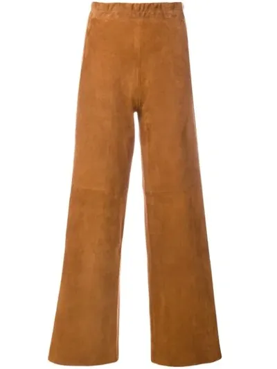 Sylvie Schimmel Textured Flared Trousers In Brown