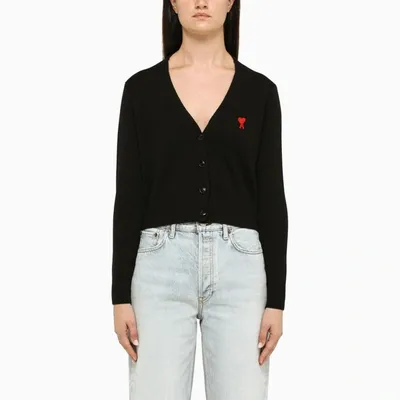 Ami Alexandre Mattiussi Black Ami De Coeur Cardigan