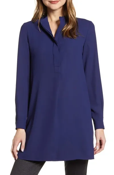 Anne Klein Popover Blouse In Blue