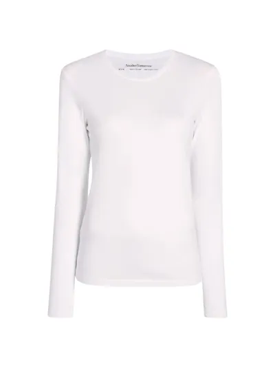 Another Tomorrow Cotton Long-sleeve T-shirt In White