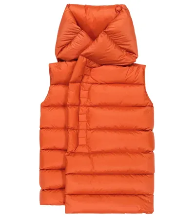 Rick Owens Kids' Quilted Down Vest In 53 Orange