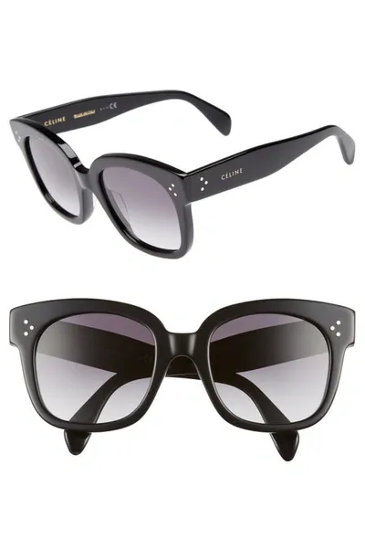 Celine Square Gradient Acetate Sunglasses, Black Pattern In Smoke Black