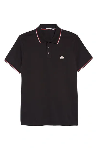 Moncler Cotton Polo In Black