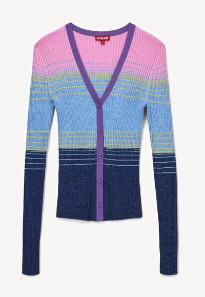 Staud Women's Cargo Ribbed Colorblocked Cardigan In Multi