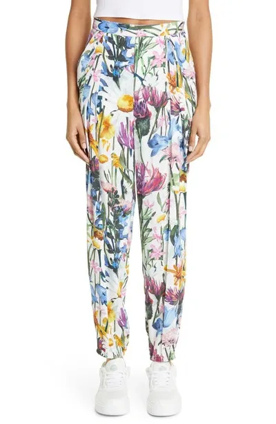 Stella Mccartney Floral-print Pleated Straight-leg Trousers In Multicolour