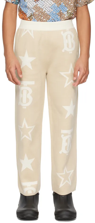 Burberry Teen Girls Beige Star Motif Knitted Trousers