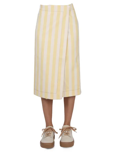 Sunnei Striped Pattern Skirt In Beige