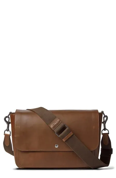 Shinola Canfield Relaxed Leather Messenger Bag In Med Brown