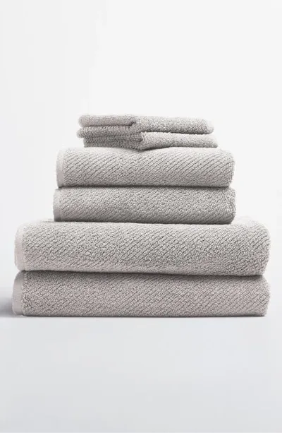 Coyuchi Air Weight® 6-piece Organic Cotton Bath Towel, Hand Towel & Washcloth Set In Fog