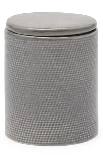 Pigeon & Poodle Cordoba Round Ceramic Storage Canister In Gray Burlap