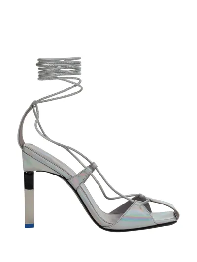 Attico 105mm Adele Laminated Leather Pumps In Silver