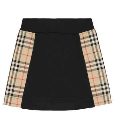 Burberry Kids' Vintage Check Panel Skirt In Black