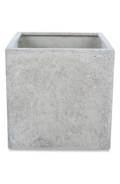 Renwil Alona Stoneware Cube Planter In Beige Taupe