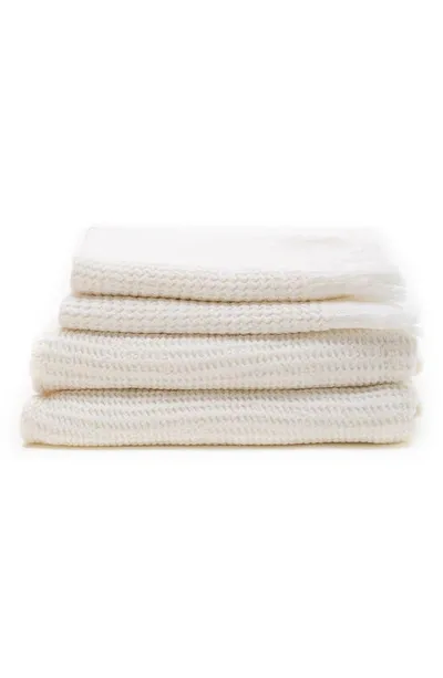 House No.23 Ella Waffle Towel In White