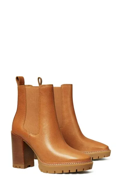 Tory Burch Chelsea 70mm Lug Bootie In Toasted Caramel