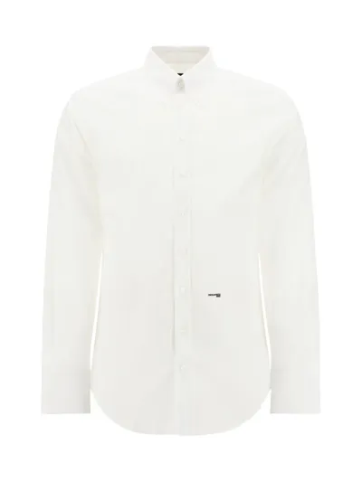 Dsquared2 Drop Shoulder Buttoned Shirt In White