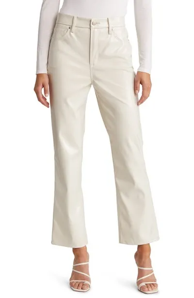 Good American Good Curve Faux Leather Straight Leg Pants In Bone