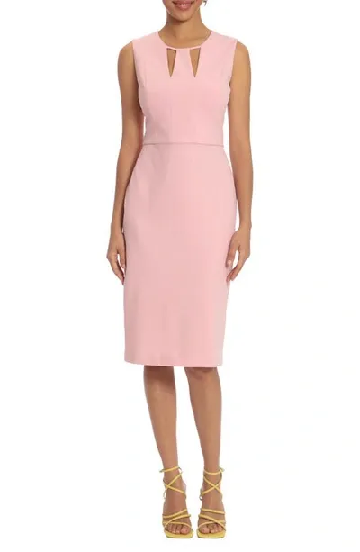 Donna Morgan For Maggy Cutout Sheath Midi Dress In Shell Pink