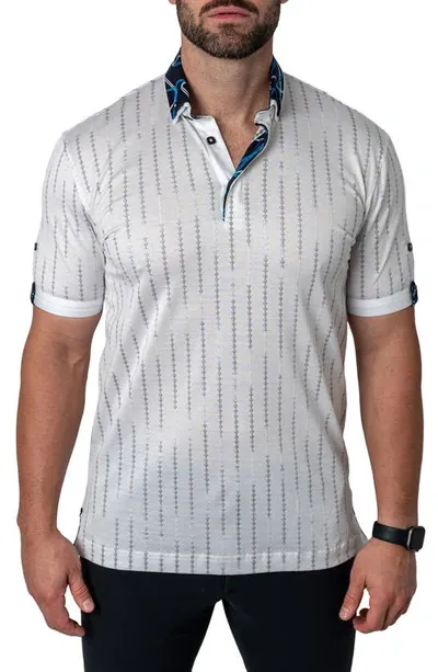 Maceoo Mozarttrasport White Cotton Button-down Polo