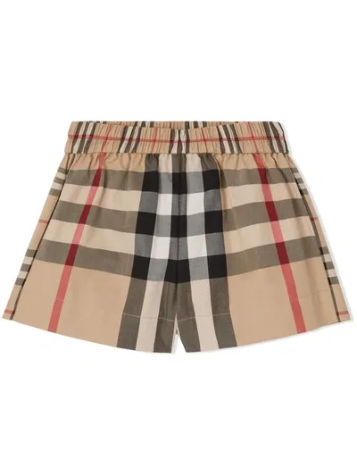 Burberry Baby Girls Beige Check Shorts