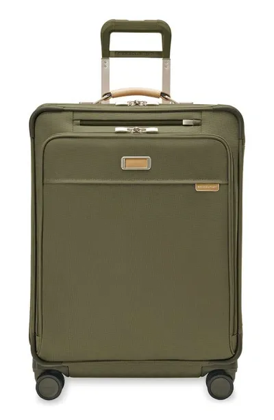 Briggs & Riley Baseline 26-inch Medium Expandable Spinner Suitcase In Olive