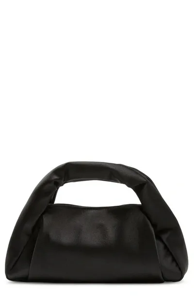 Stuart Weitzman The Moda Mini Satin Top-handle Bag In Black