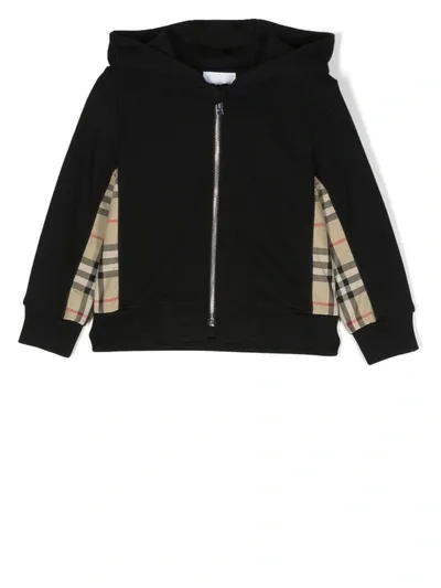 Burberry Baby Graham Cotton Hoodie In Black