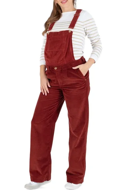 Cache Coeur Clyde Corduroy Maternity Overalls In Havana