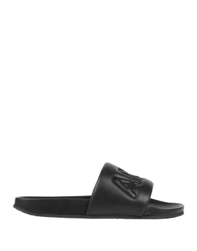 Ambush Logo Embossed Padded Slides In Black