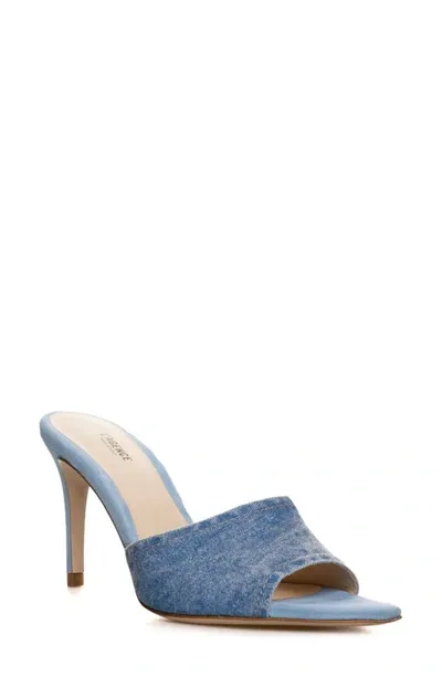 L Agence Pointed Toe Sandal In Blue Denim