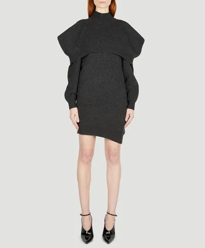 Alexander Wang High-neck Knitted Mini Dress In Black