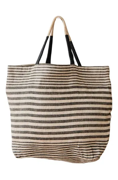 Will And Atlas Paloma Stripe Shopper Bag In Black