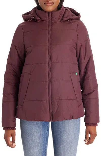 Modern Eternity Leia 3-in-1 Water Resistant Maternity/nursing Puffer Jacket With Removable Hood In Burgundy