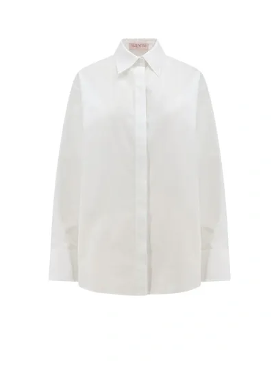 Valentino Cotton-poplin Shirt In White