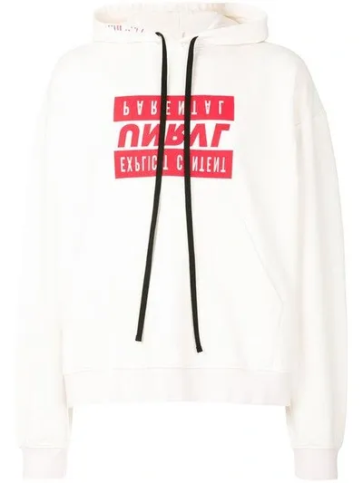 Ben Taverniti Unravel Project Slogan Print Oversized Hoodie In White