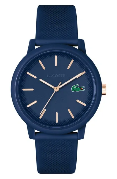 Lacoste 12.12 Silicone Strap Watch, 42mm In Blue